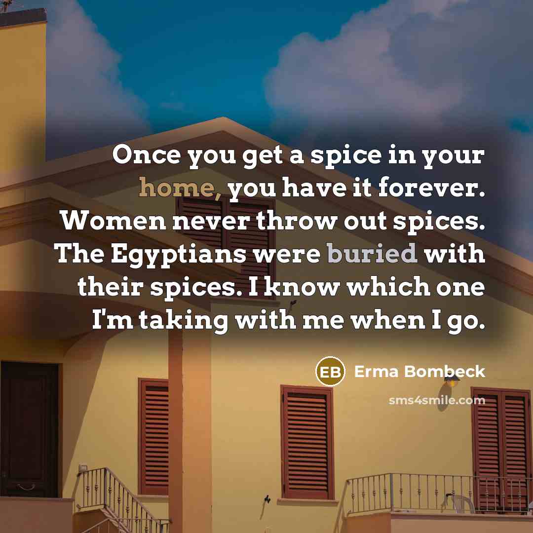 “Once you get a spice in your home, you have…” quote by Erma Bombeck