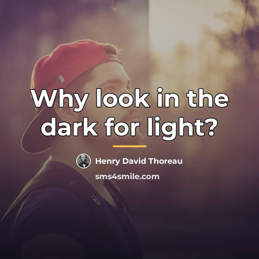 “Why look in the dark for light?…” quote by Henry David Thoreau