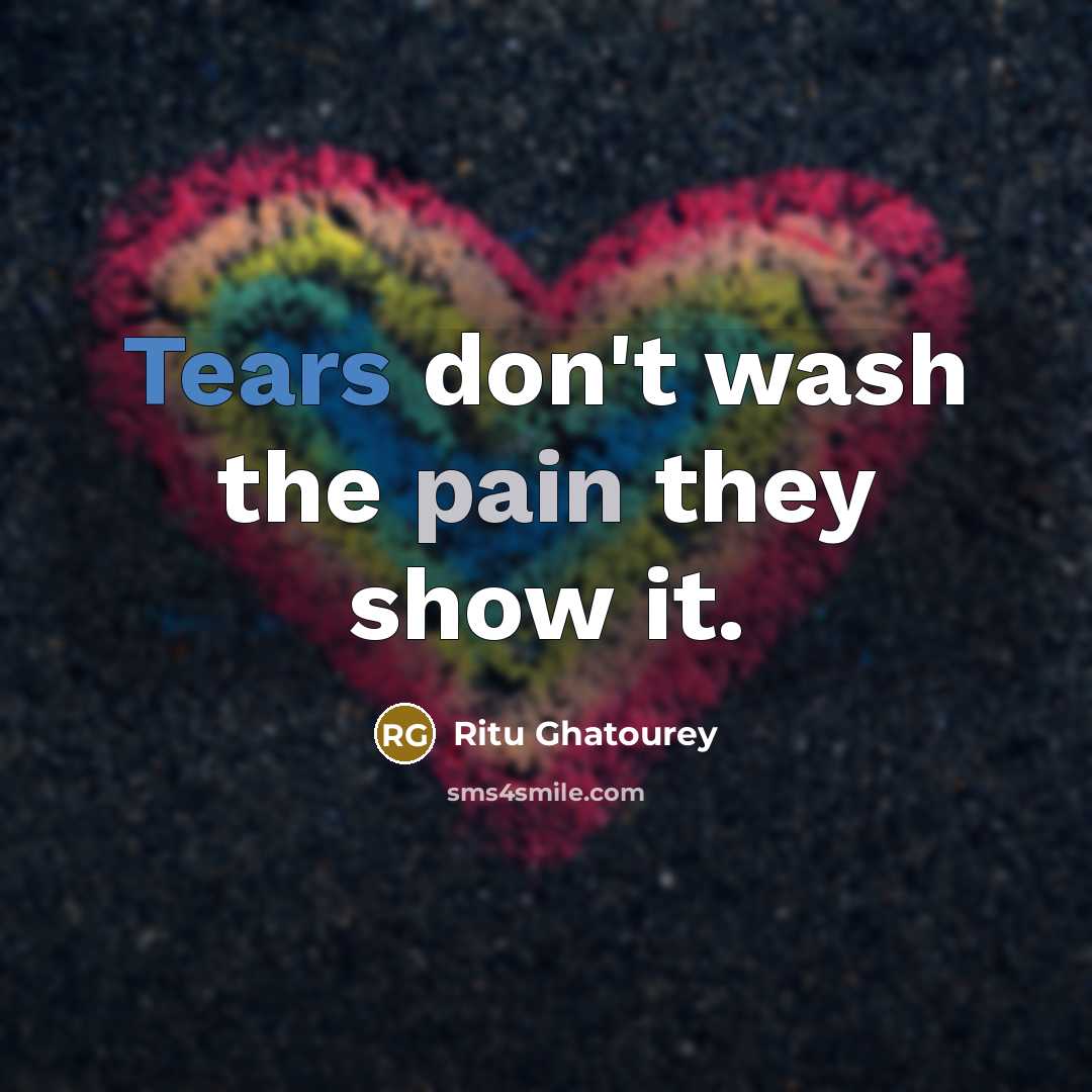 “Tears don't wash the pain they show it.…” quote by Ritu Ghatourey