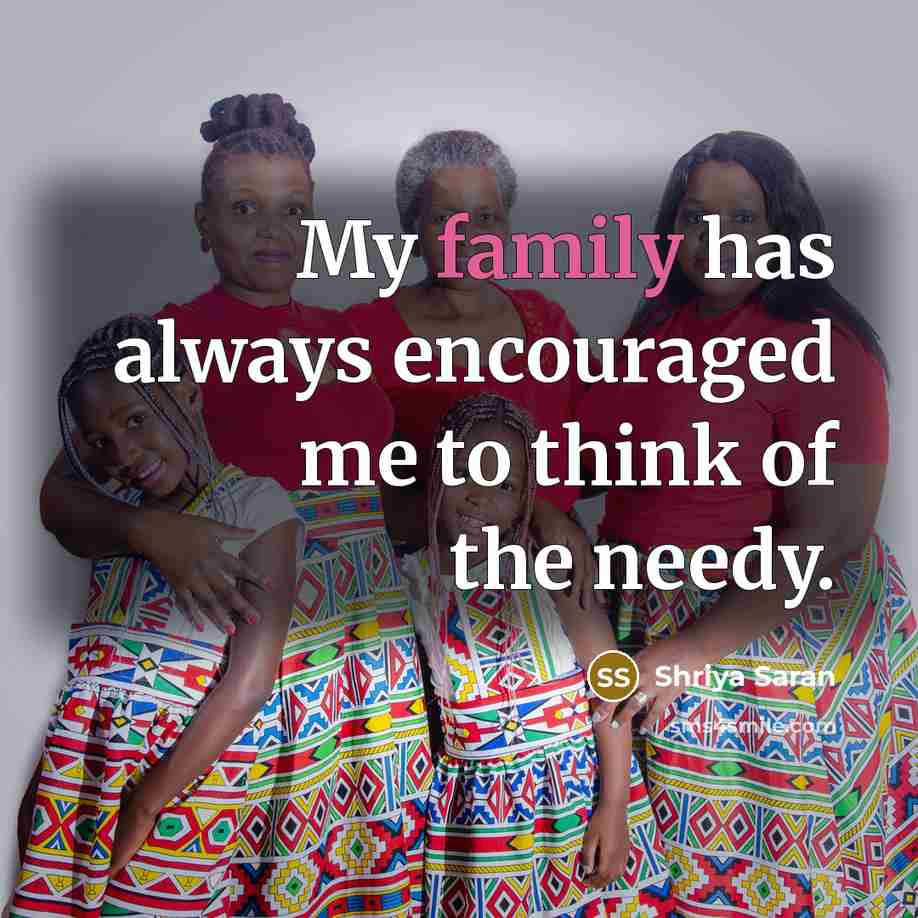 “My family has always encouraged me to think of the…” quote by Shriya Saran