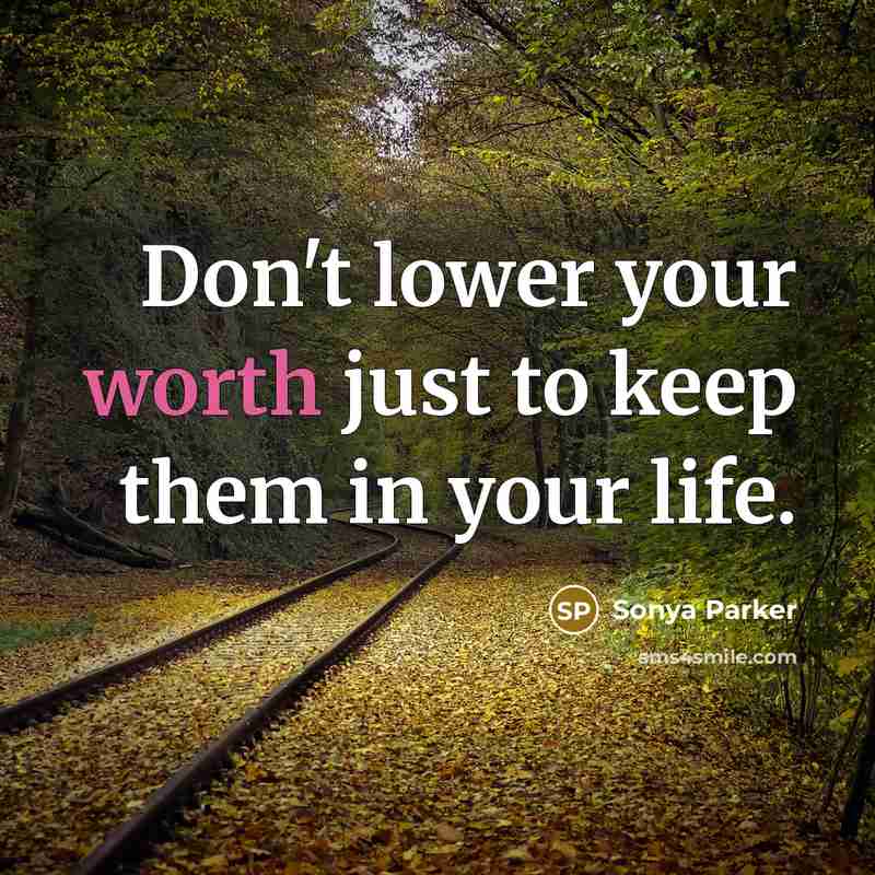 “Don't lower your worth just to keep them in your…” quote by Sonya Parker