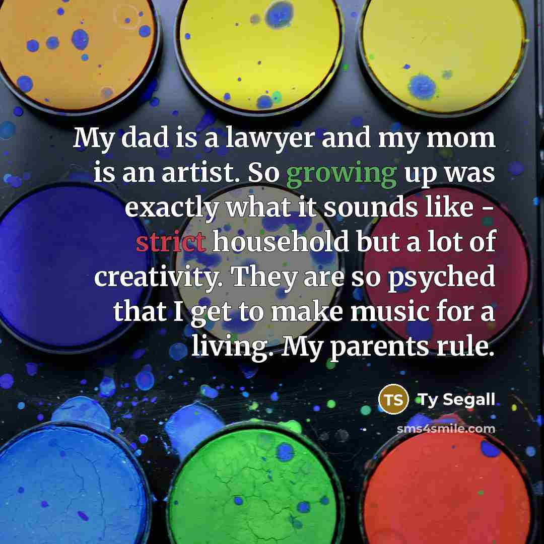 “My dad is a lawyer and my mom is an…” quote by Ty Segall