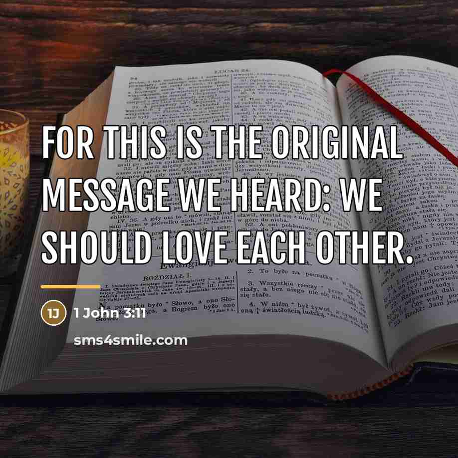 “For this is the original message we heard: We should…” quote by 1 John 3:11