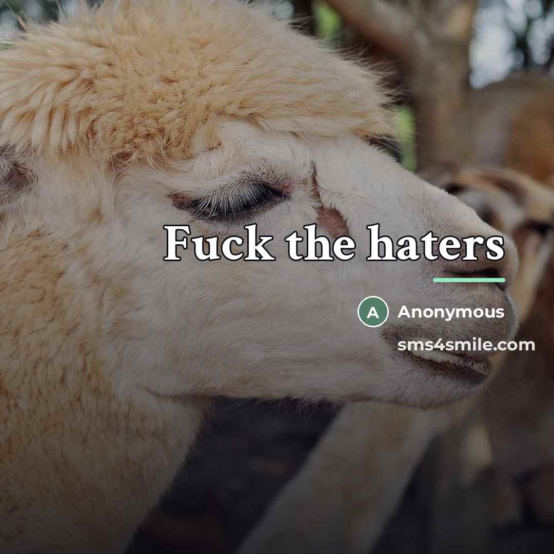 “Fuck the haters…” quote by Anonymous