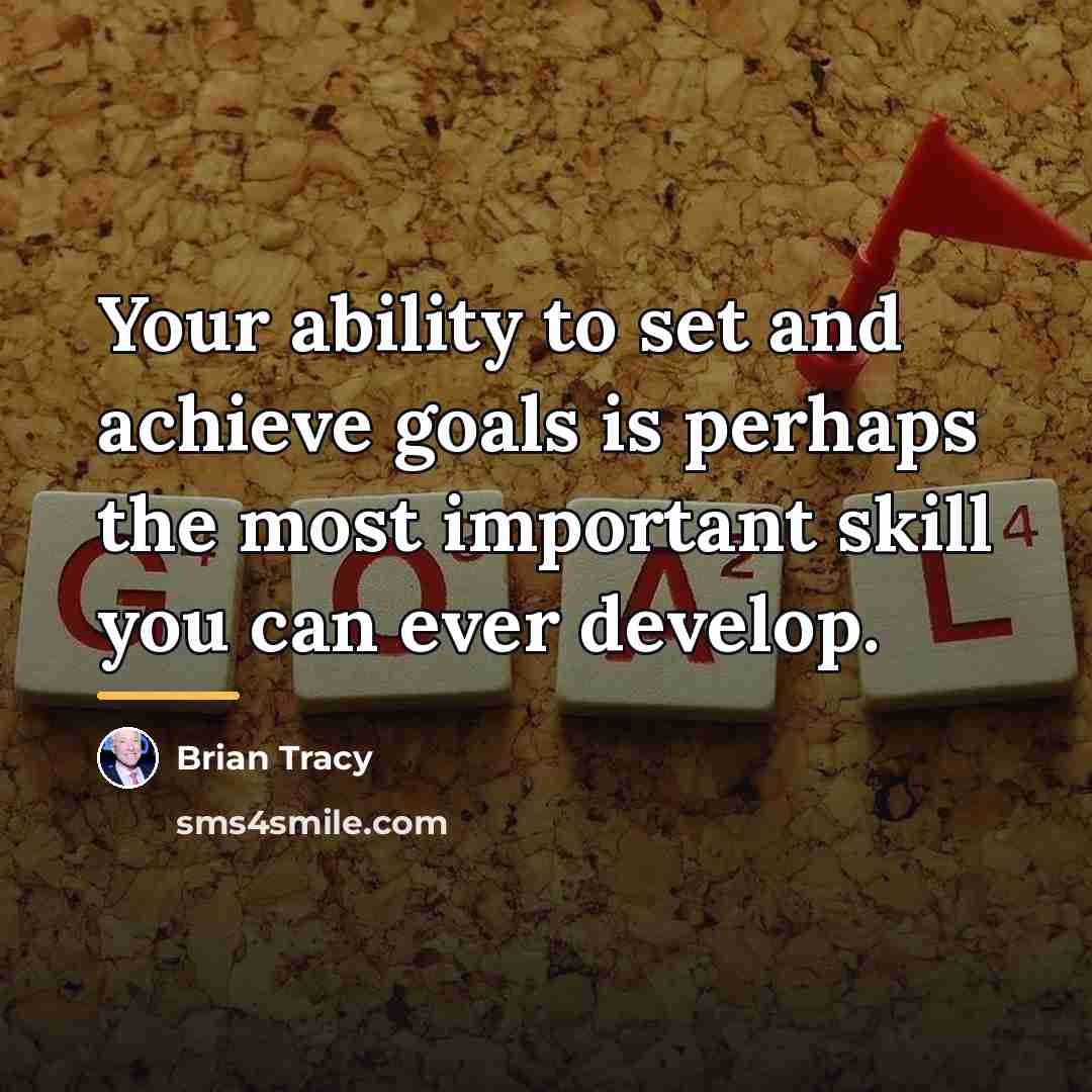 “Your ability to set and achieve goals is perhaps the…” quote by Brian Tracy
