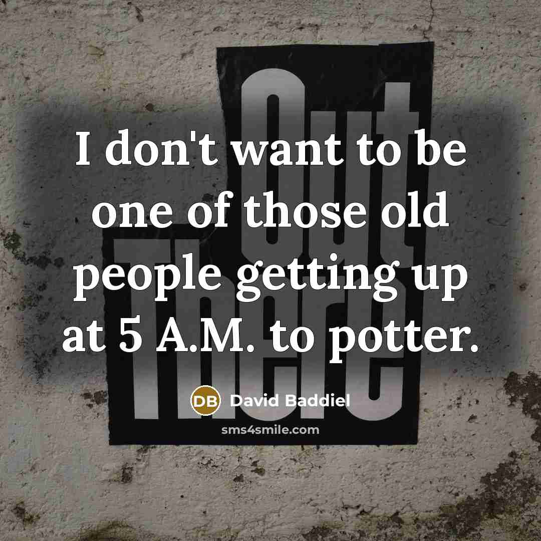 “I don't want to be one of those old people…” quote by David Baddiel