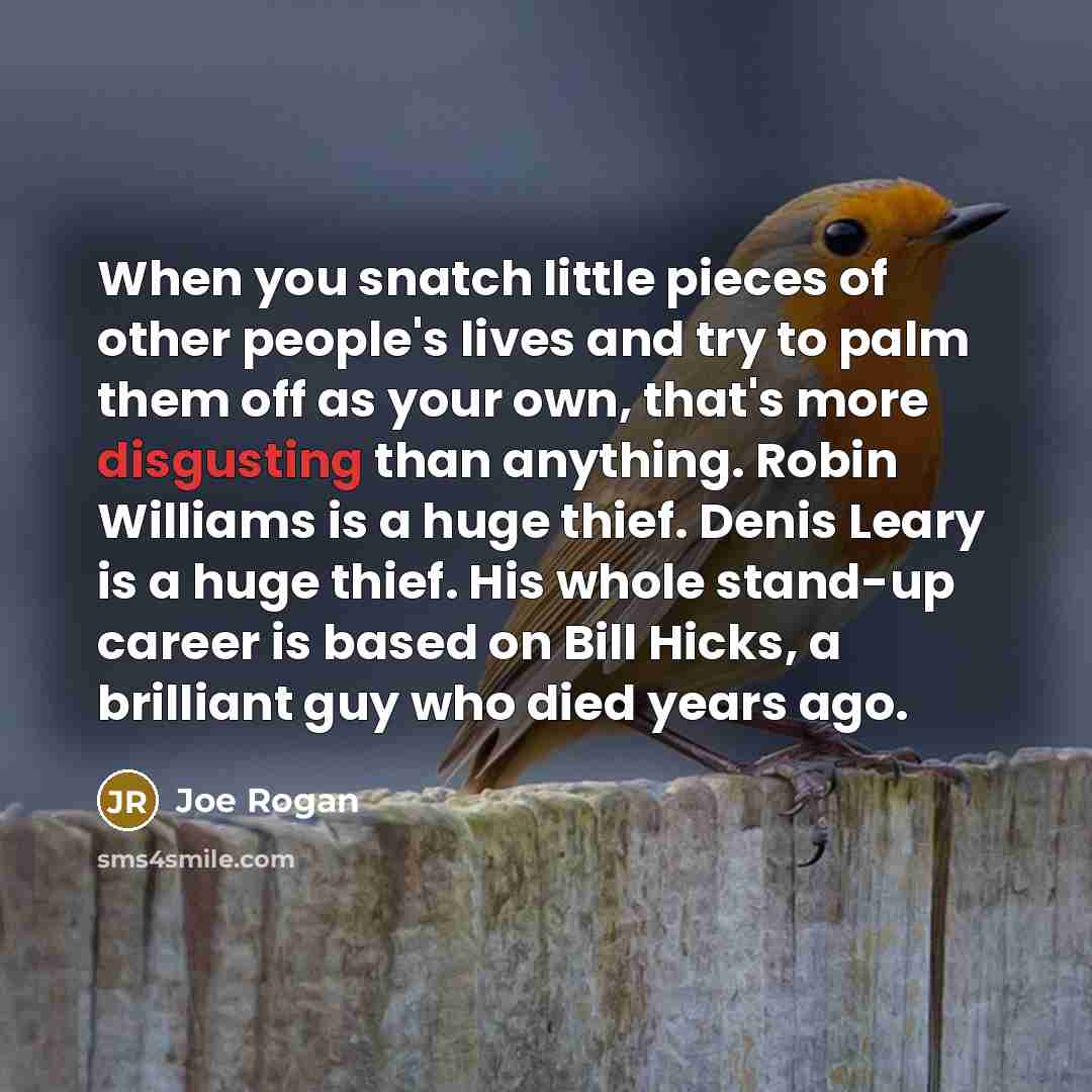 “When you snatch little pieces of other people's lives and…” quote by Joe Rogan