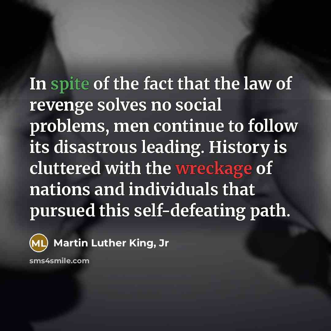 “In spite of the fact that the law of revenge…” quote by Martin Luther King, Jr