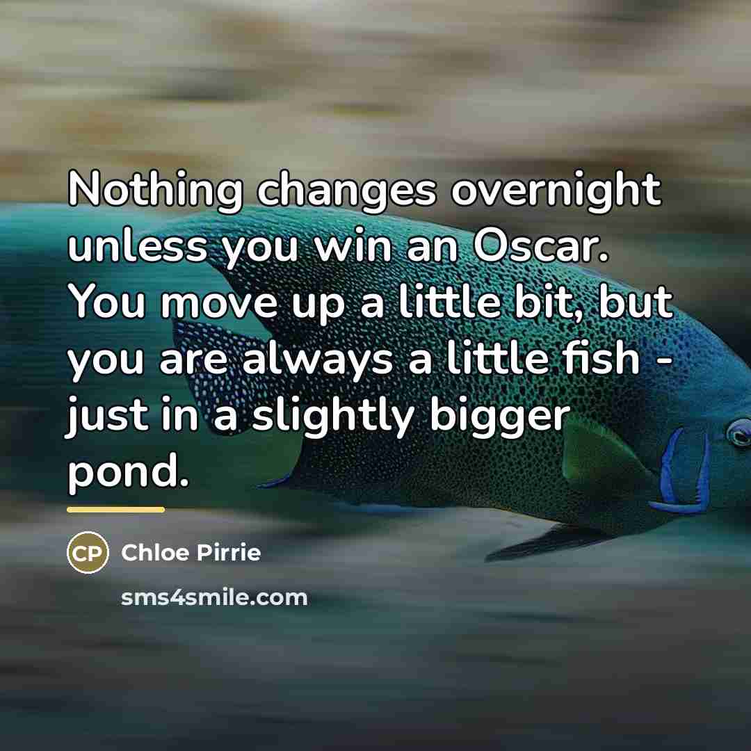 “Nothing changes overnight unless you win an Oscar. You move…” quote by Chloe Pirrie