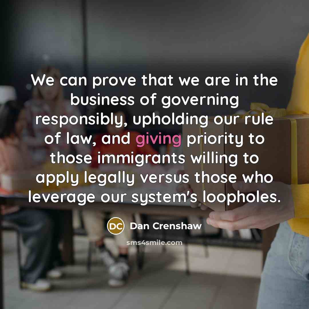 “We can prove that we are in the business of…” quote by Dan Crenshaw