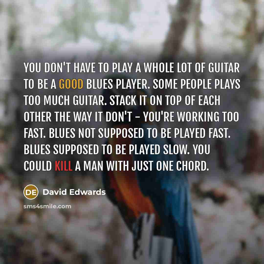 “You don't have to play a whole lot of guitar…” quote by David Edwards
