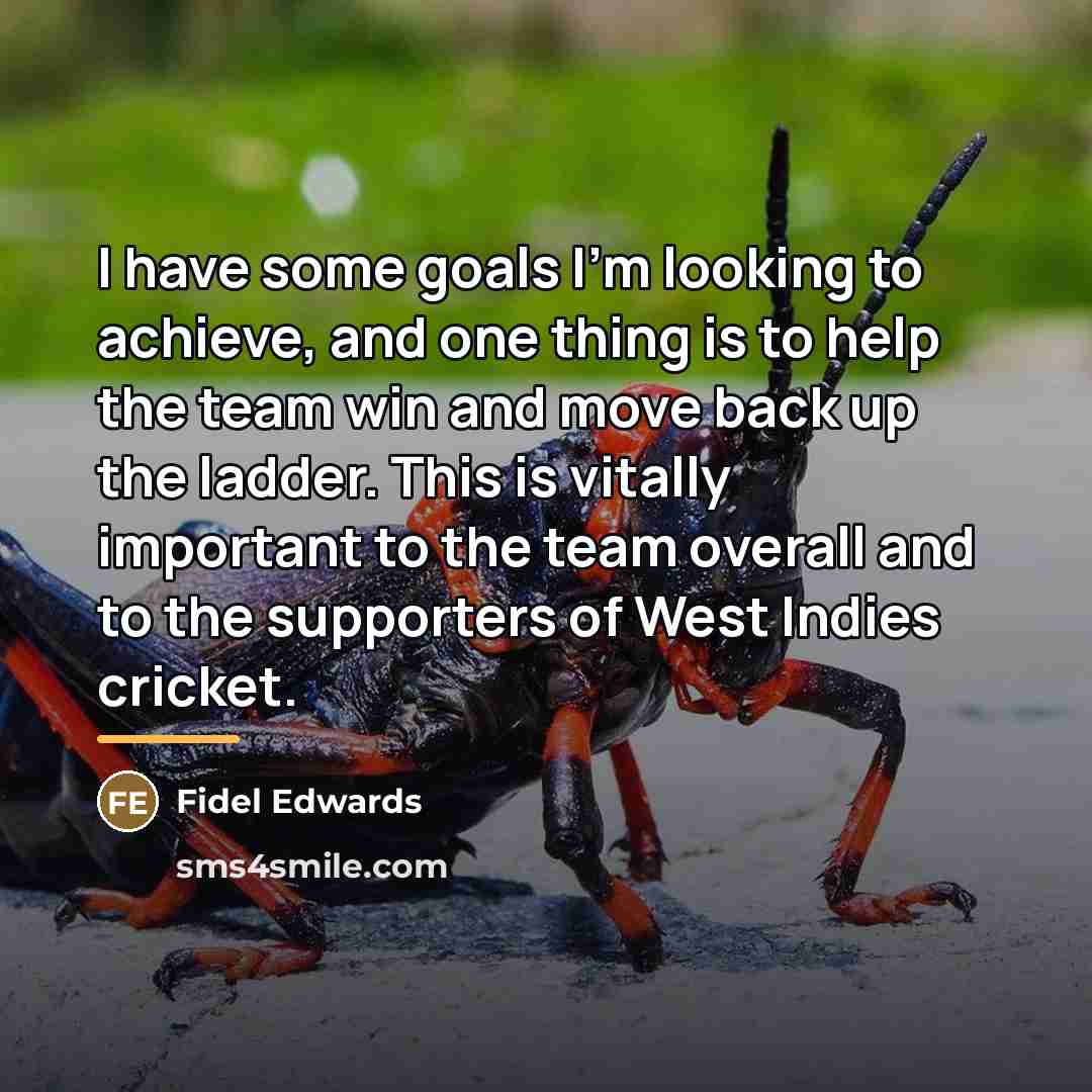 “I have some goals I'm looking to achieve, and one…” quote by Fidel Edwards