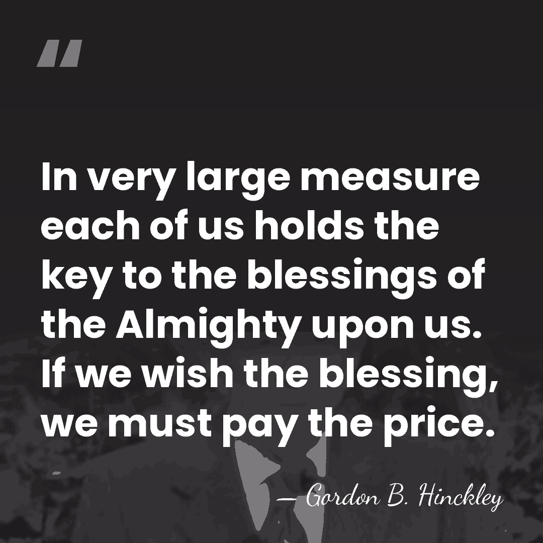 In very large measure each of us holds the key to the&hellip; - Gordon B. Hinckley