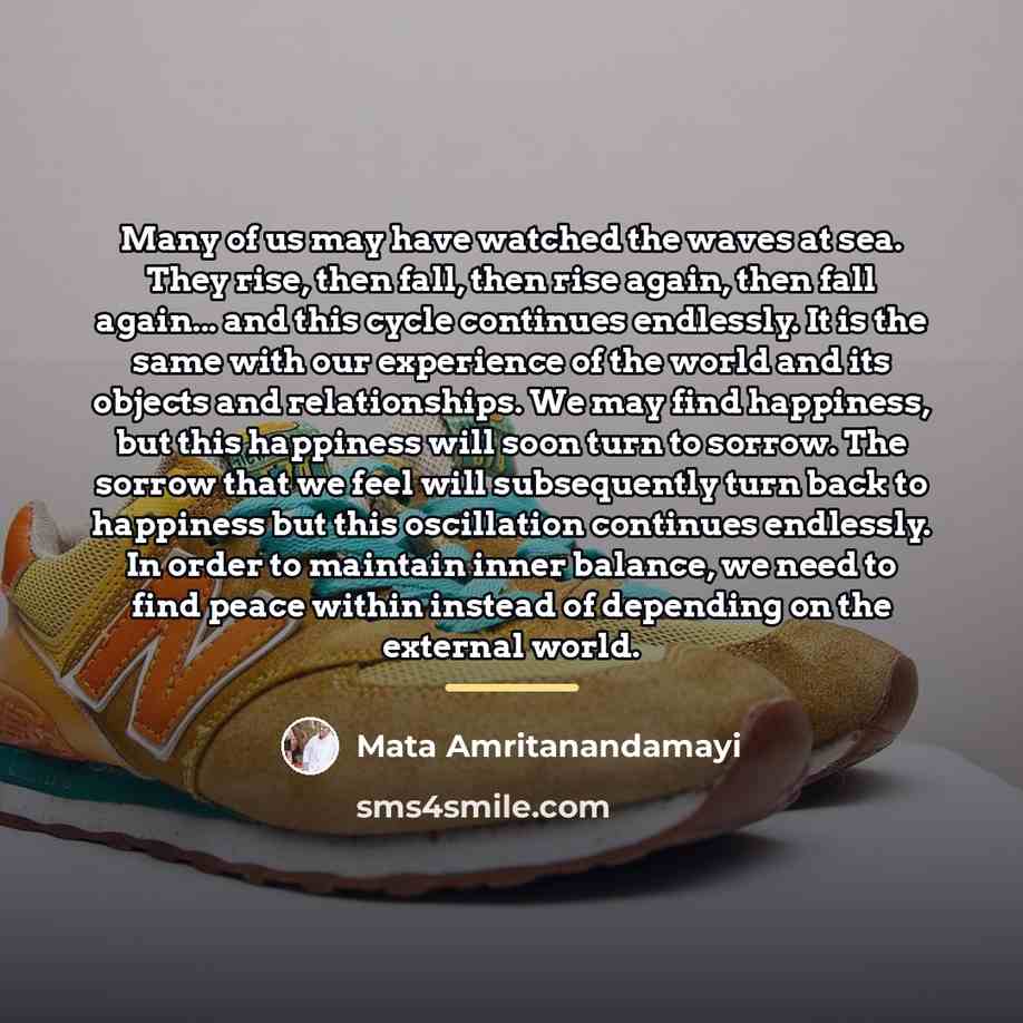 “Many of us may have watched the waves at sea.…” quote by Mata Amritanandamayi