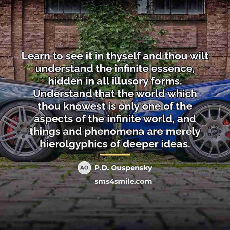 “Learn to see it in thyself and thou wilt understand…” quote by P.D. Ouspensky