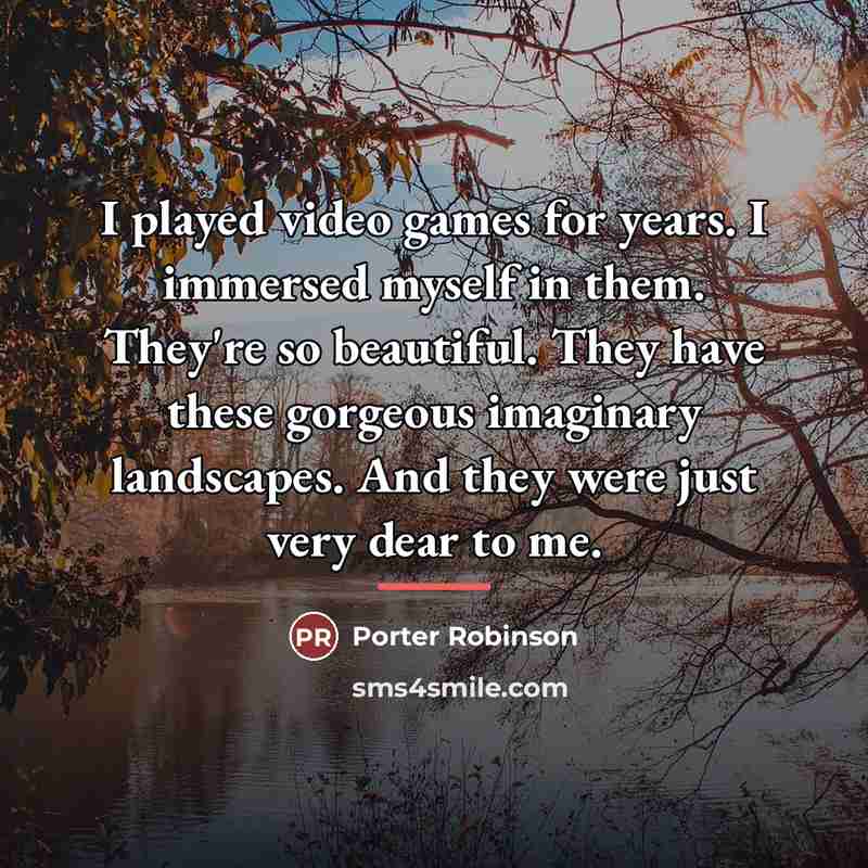 “I played video games for years. I immersed myself in…” quote by Porter Robinson