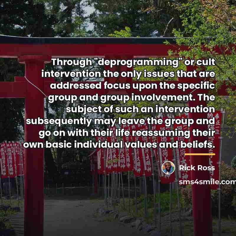 “Through "deprogramming" or cult intervention the only issues that are…” quote by Rick Ross