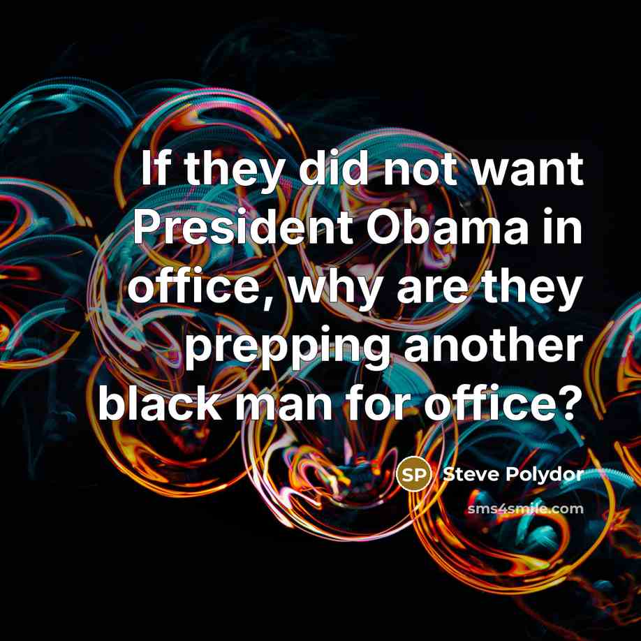 “If they did not want President Obama in office, why…” quote by Steve Polydor