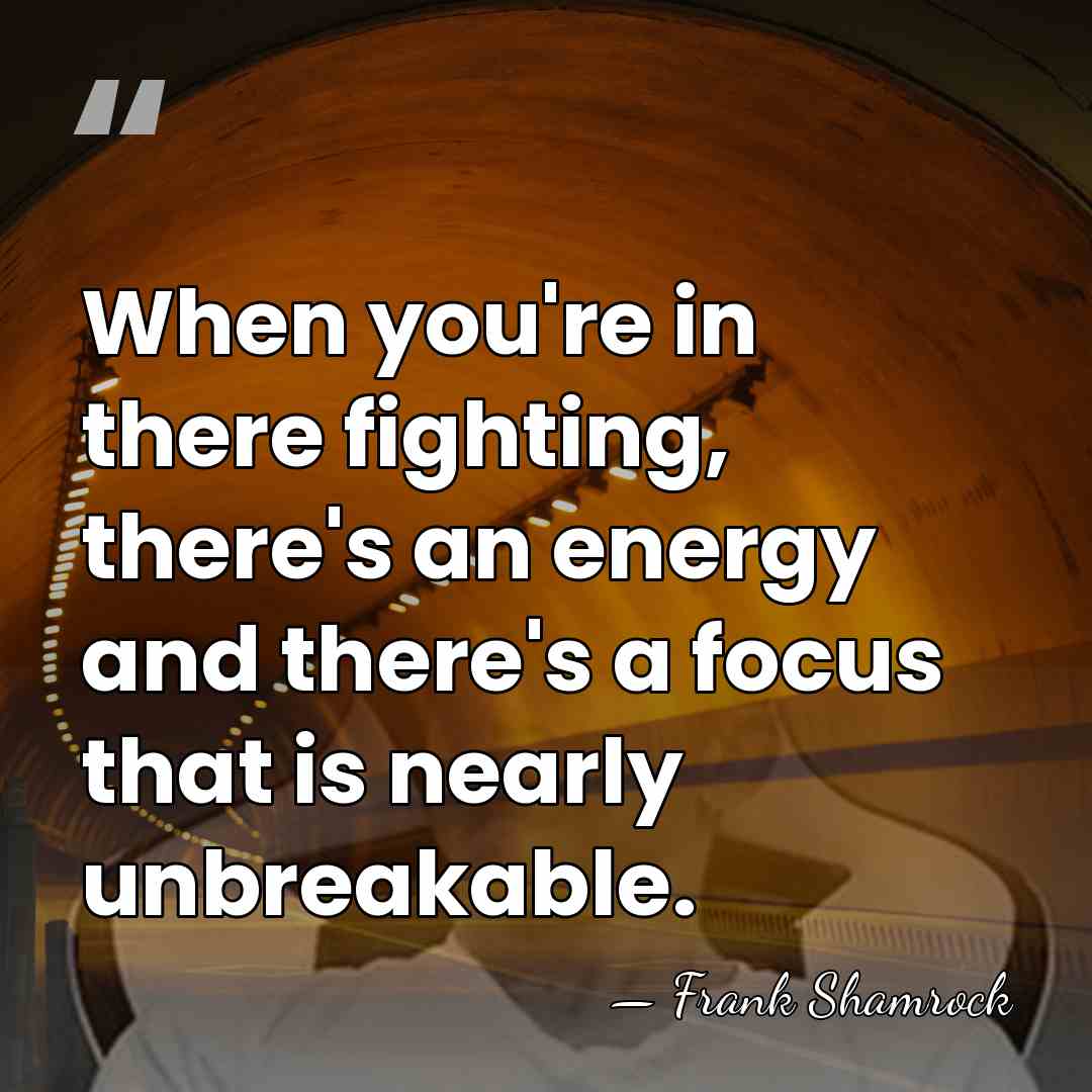When you're in there fighting, there's an energy and there's a focus&hellip; - Frank Shamrock