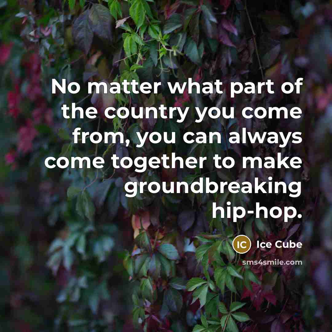 “No matter what part of the country you come from,…” quote by Ice Cube