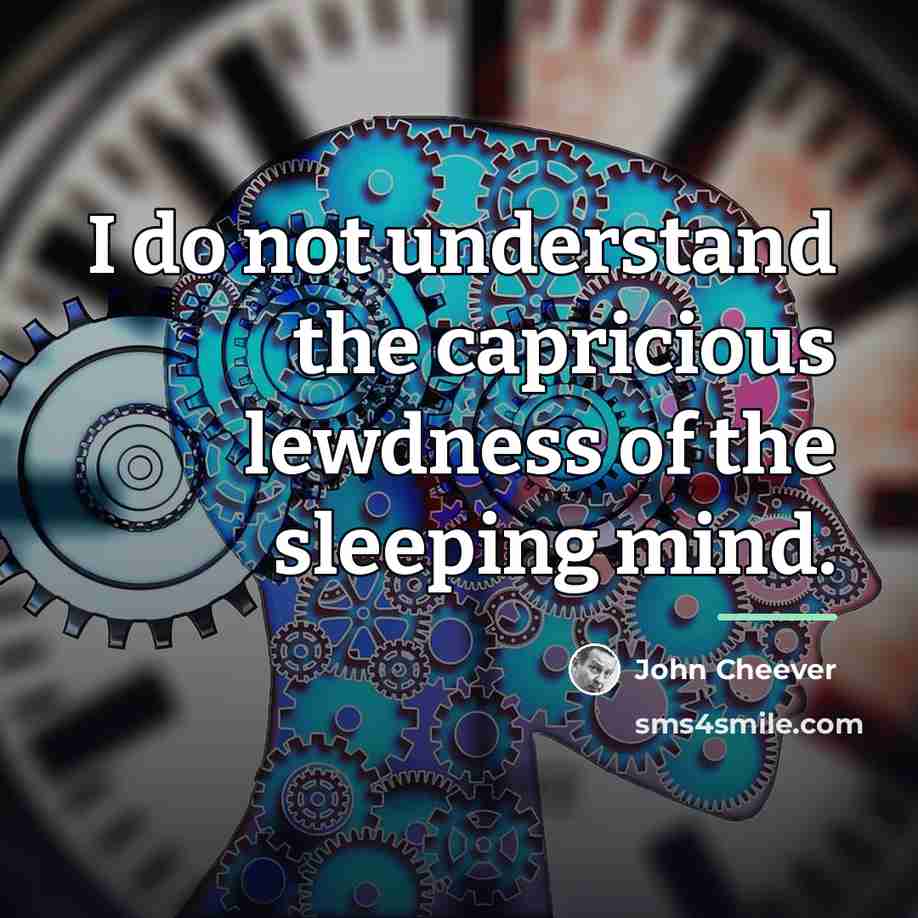 “I do not understand the capricious lewdness of the sleeping…” quote by John Cheever