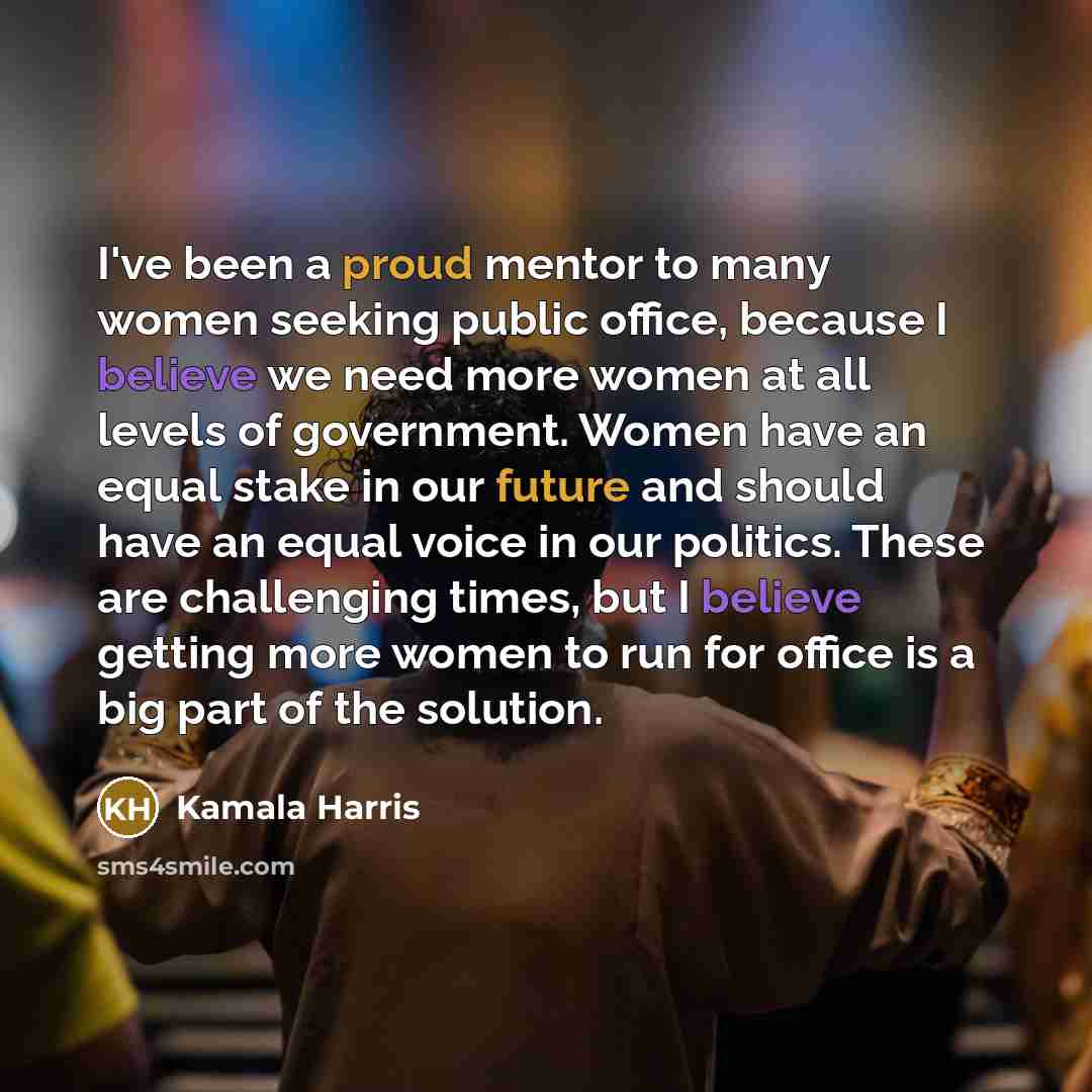 “I've been a proud mentor to many women seeking public…” quote by Kamala Harris