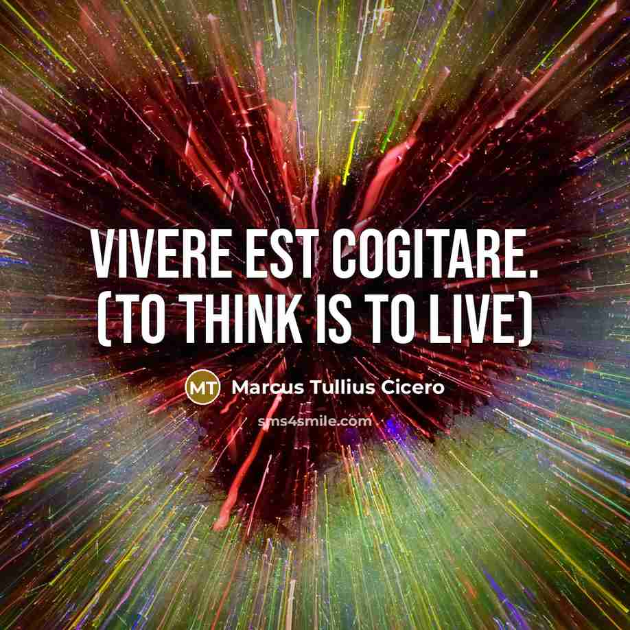 “Vivere est cogitare. (To think is to live)…” quote by Marcus Tullius Cicero