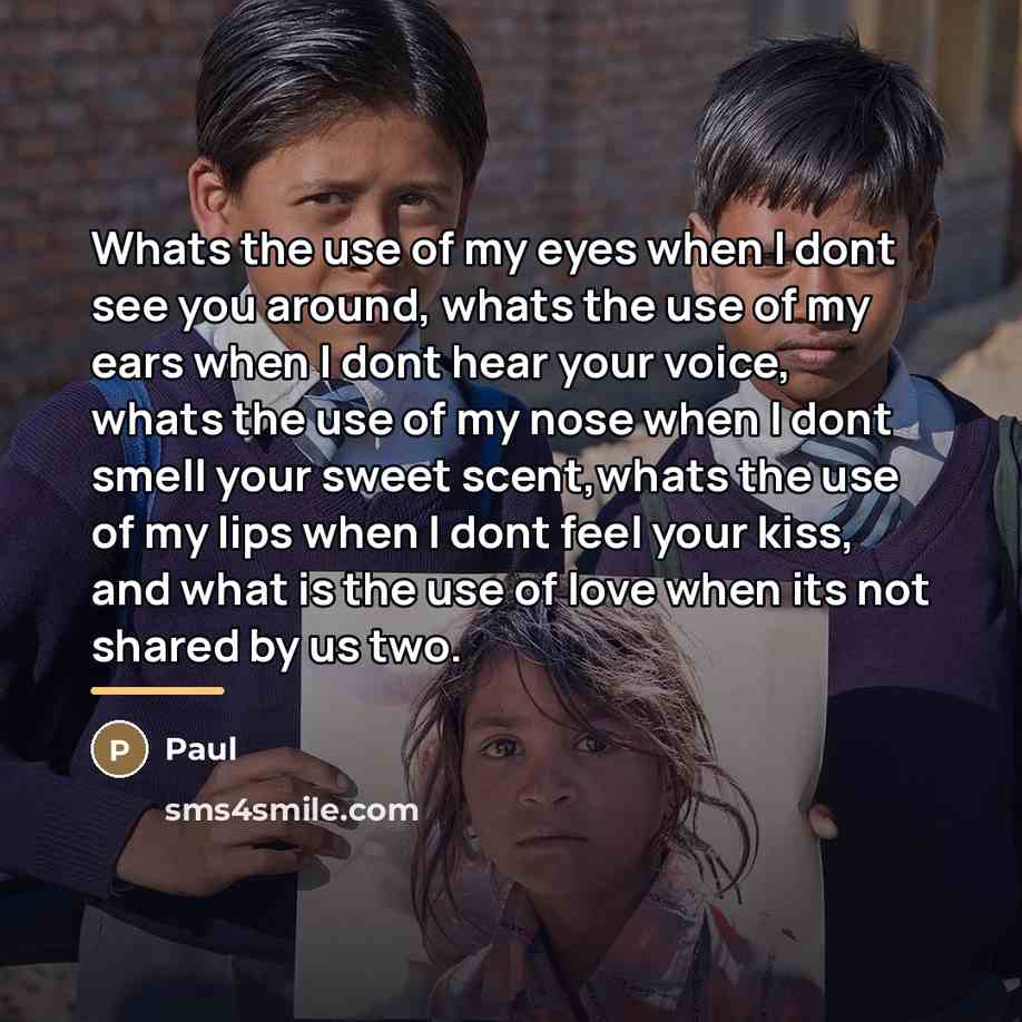 “Whats the use of my eyes when I dont see…” quote by Paul