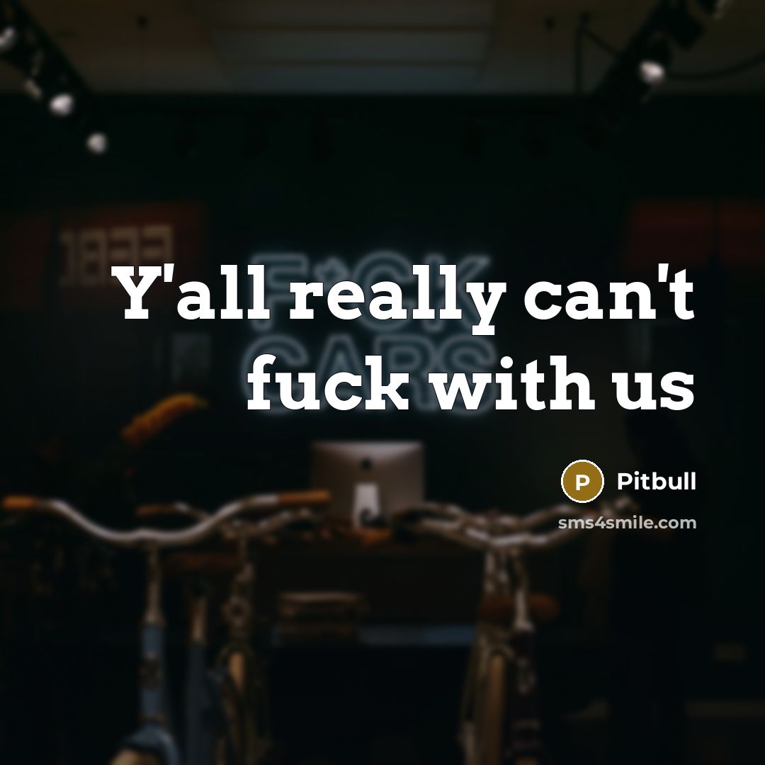“Y'all really can't fuck with us” quote by Pitbull