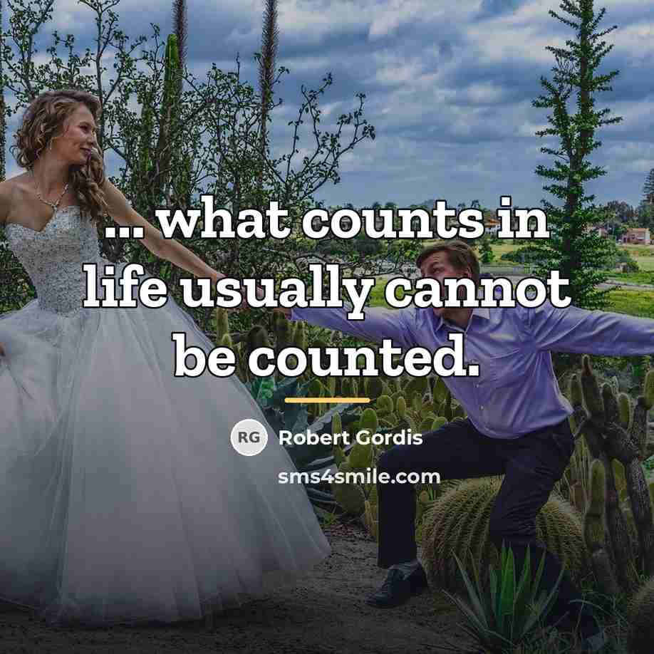 “... what counts in life usually cannot be counted.…” quote by Robert Gordis