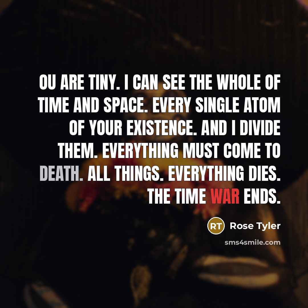“Ou are tiny. I can see the whole of time…” quote by Rose Tyler