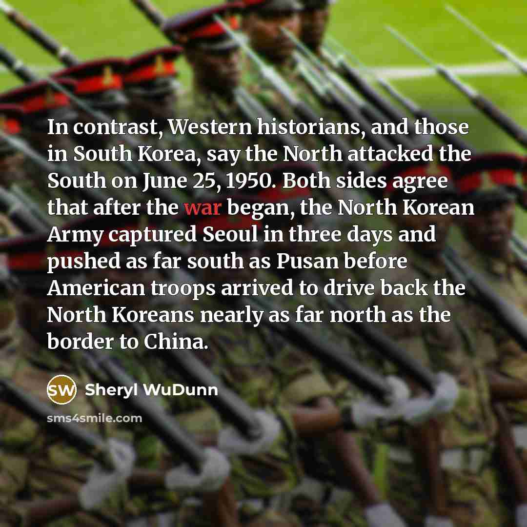 “In contrast, Western historians, and those in South Korea, say…” quote by Sheryl WuDunn