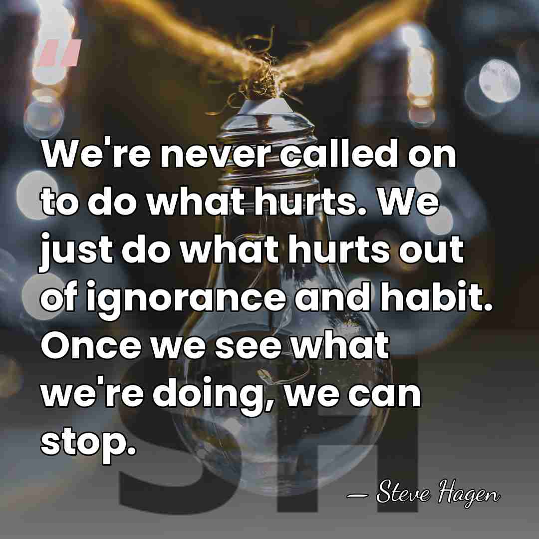 We're never called on to do what hurts. We just do what&hellip; - Steve Hagen