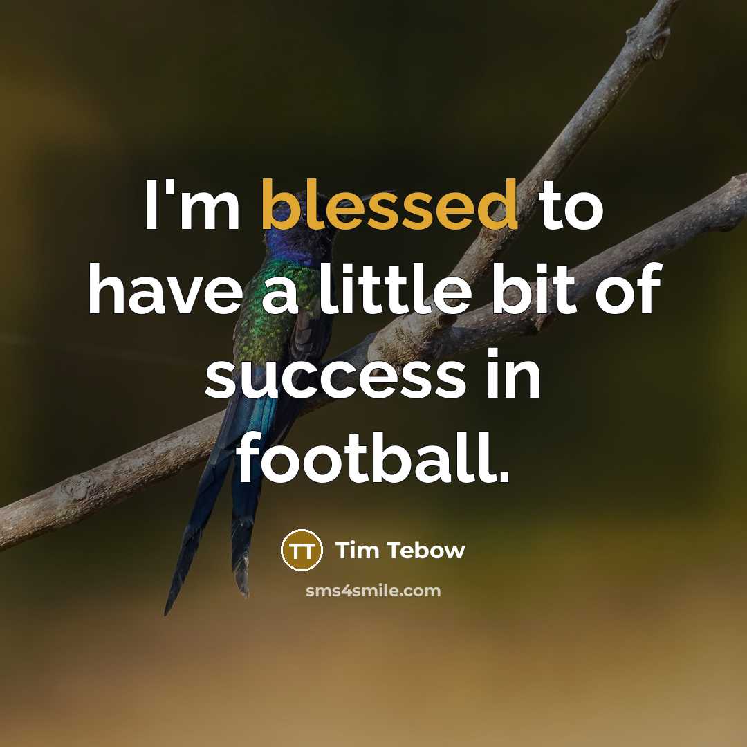 “I'm blessed to have a little bit of success in…” quote by Tim Tebow