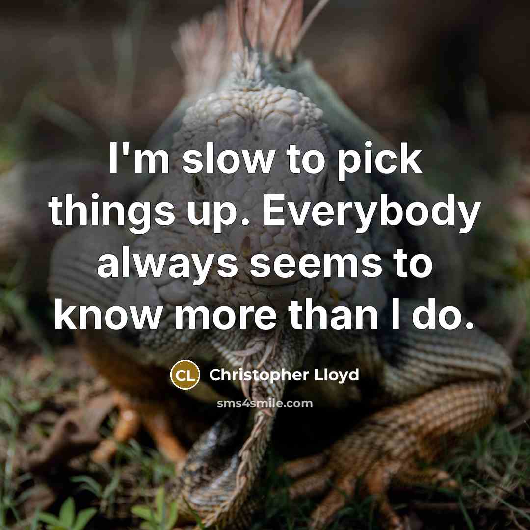 “I'm slow to pick things up. Everybody always seems to…” quote by Christopher Lloyd