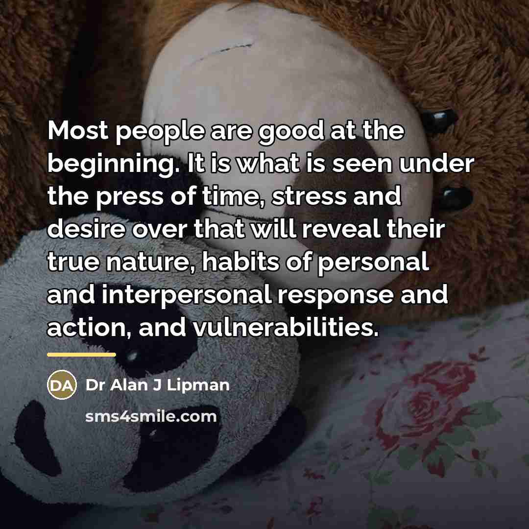 “Most people are good at the beginning. It is what…” quote by Dr Alan J Lipman