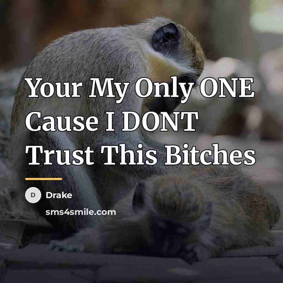 “Your My Only ONE Cause I DONT Trust This Bitches…” quote by Drake