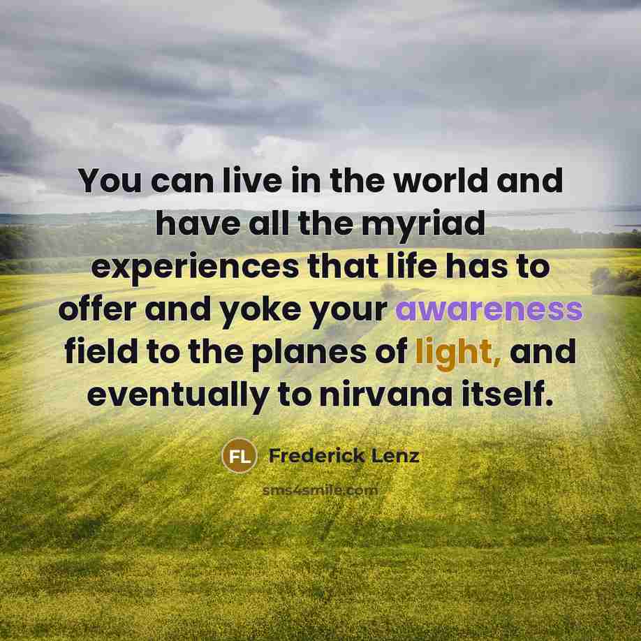 “You can live in the world and have all the…” quote by Frederick Lenz