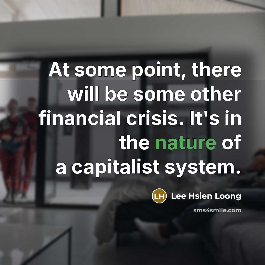 “At some point, there will be some other financial crisis.…” quote by Lee Hsien Loong
