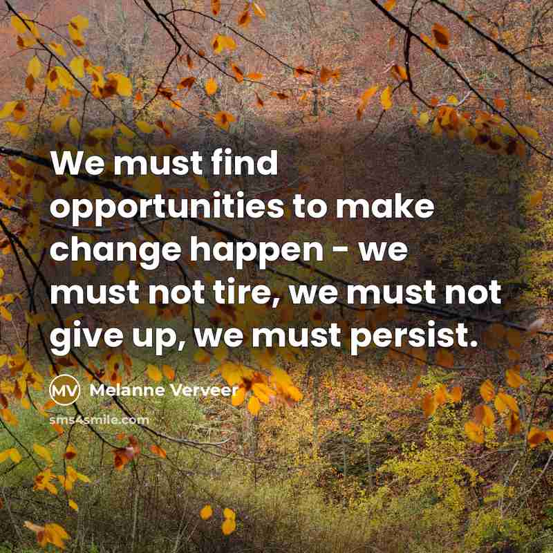 “We must find opportunities to make change happen - we…” quote by Melanne Verveer