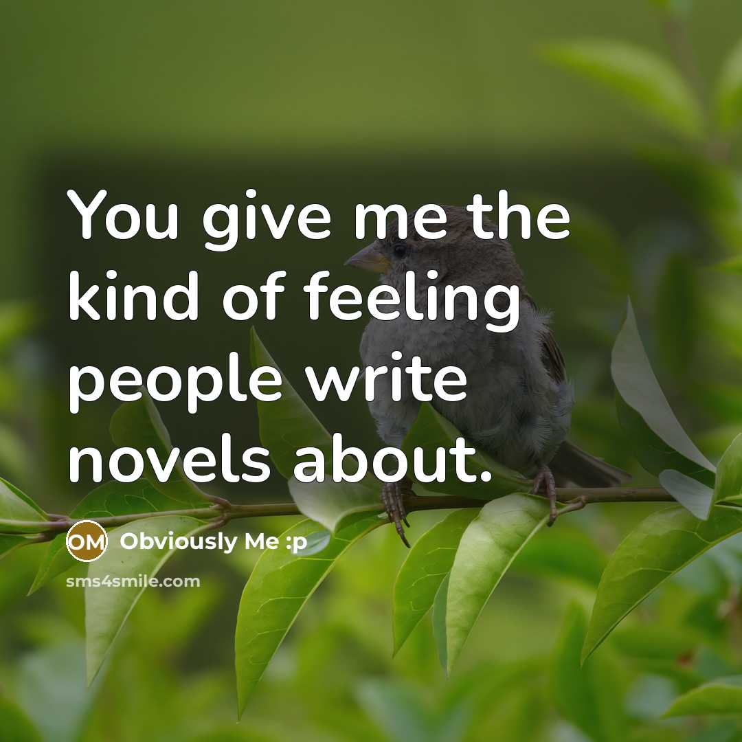 “You give me the kind of feeling people write novels…” quote by Obviously Me :p