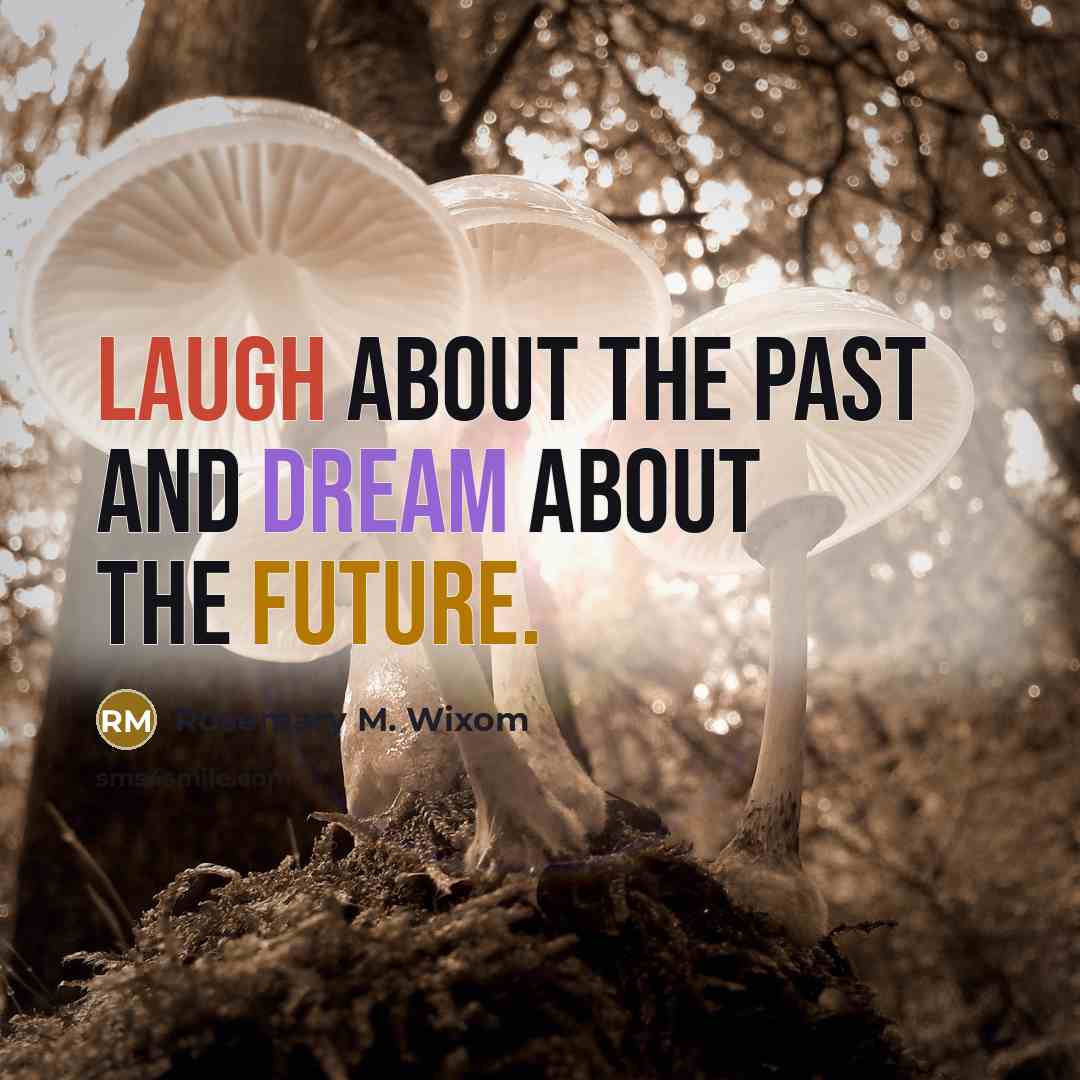 “Laugh about the past and dream about the future.…” quote by Rosemary M. Wixom