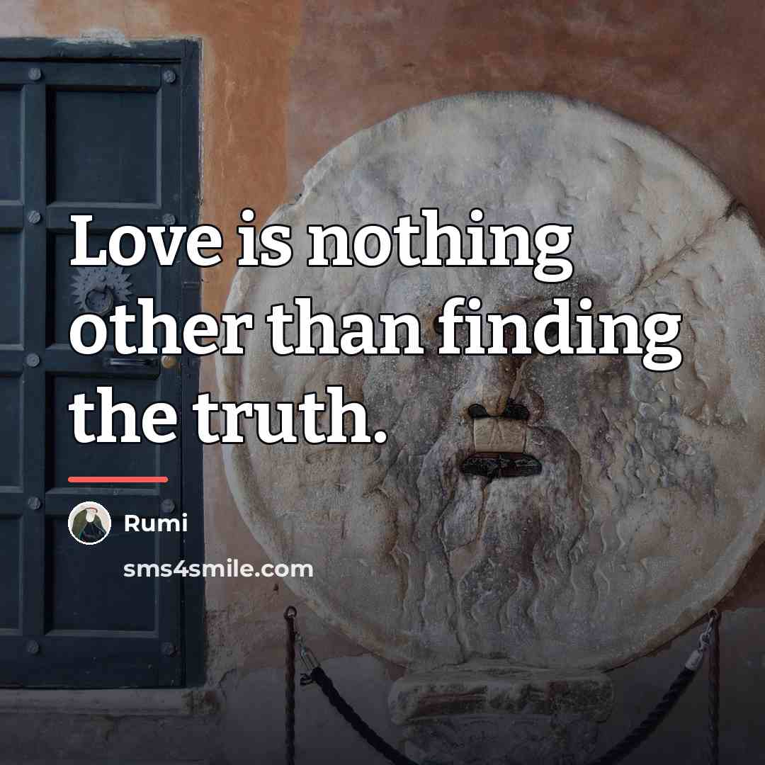 “Love is nothing other than finding the truth.…” quote by Rumi