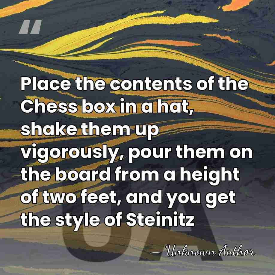 Place the contents of the Chess box in a hat, shake them&hellip; - Unknown Author