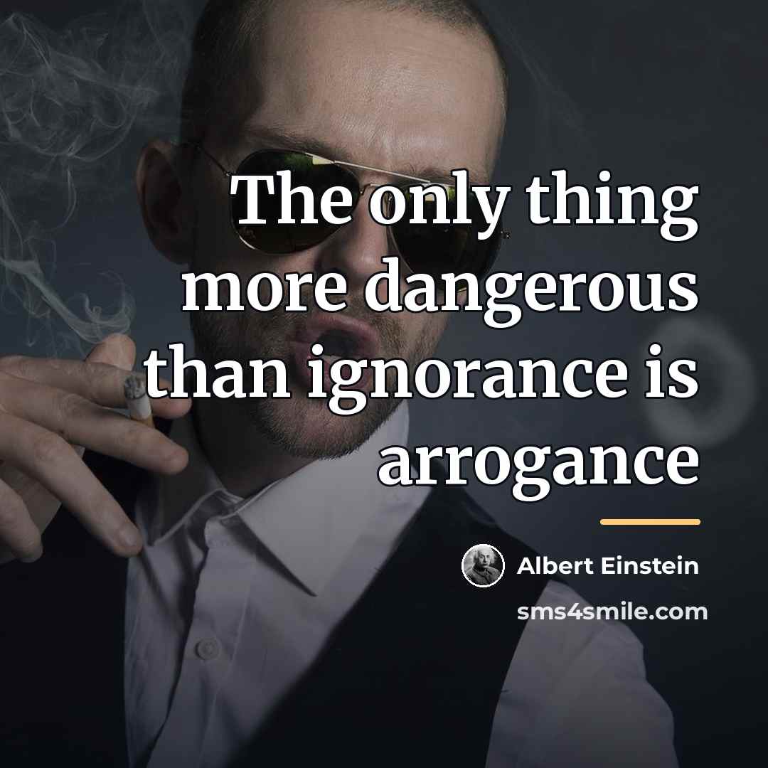 “The only thing more dangerous than ignorance is arrogance…” quote by Albert Einstein