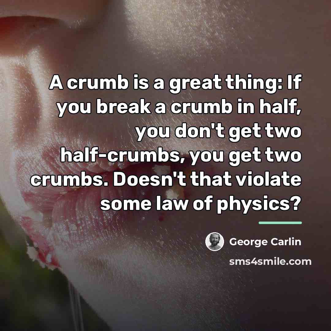 “A crumb is a great thing: If you break a…” quote by George Carlin
