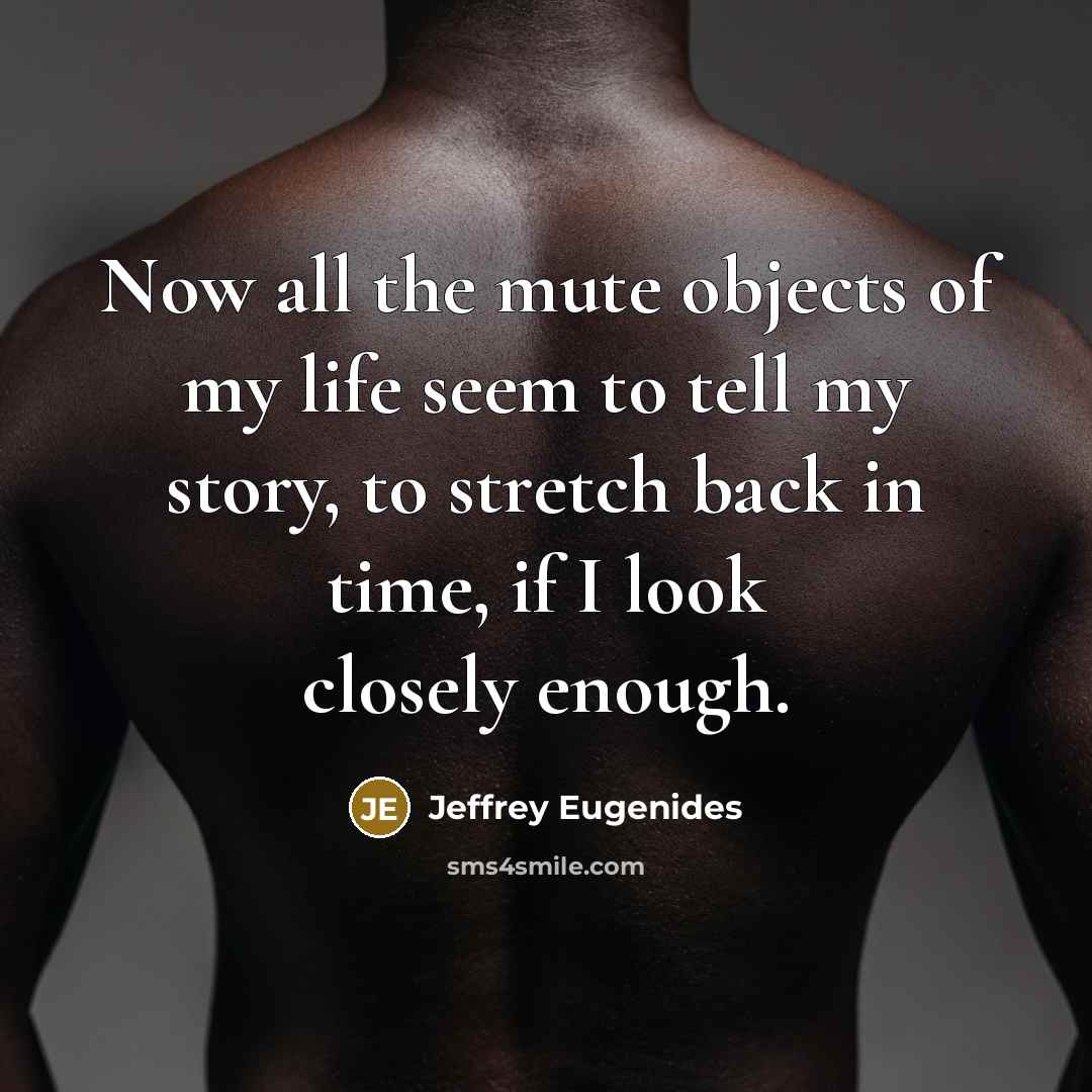 “Now all the mute objects of my life seem to…” quote by Jeffrey Eugenides