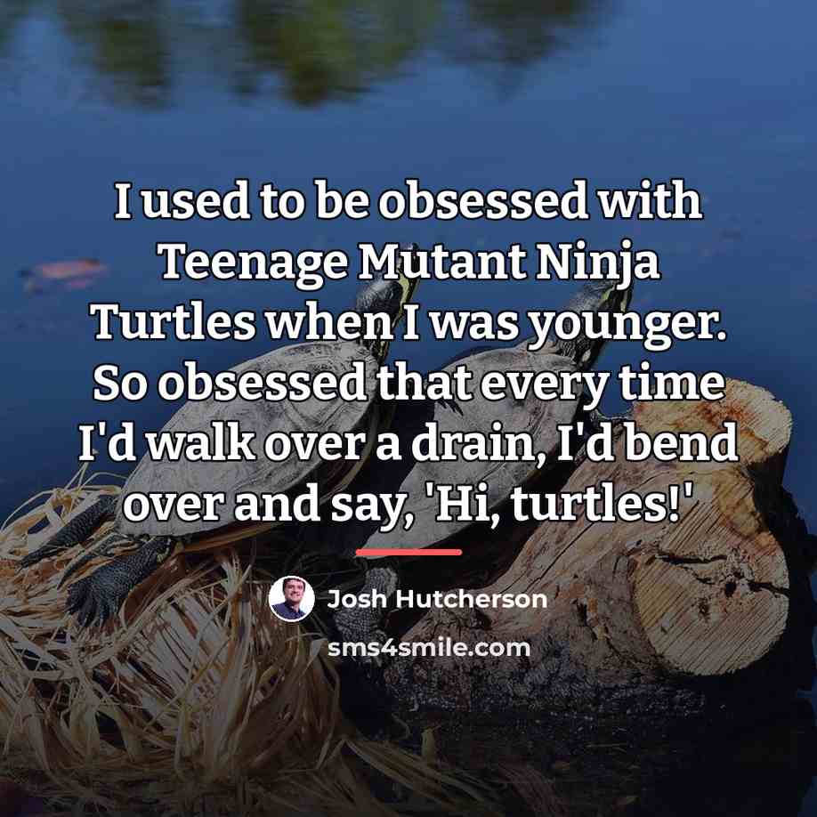 “I used to be obsessed with Teenage Mutant Ninja Turtles…” quote by Josh Hutcherson