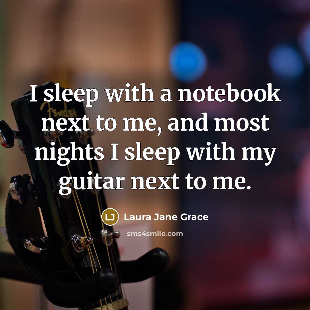 “I sleep with a notebook next to me, and most…” quote by Laura Jane Grace