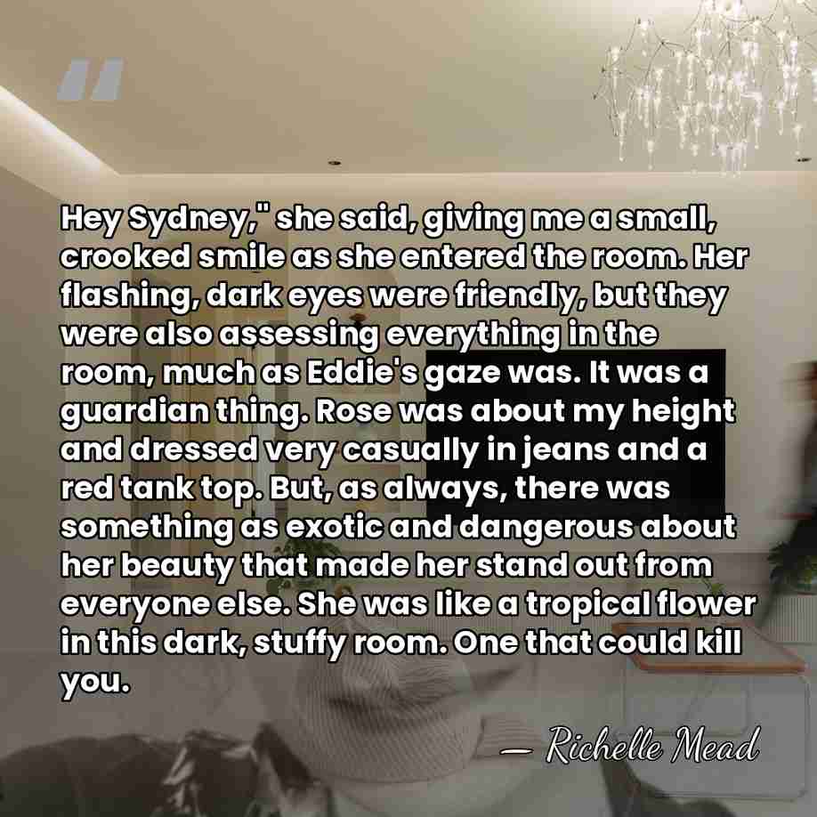 Hey Sydney," she said, giving me a small, crooked smile as she&hellip; - Richelle Mead